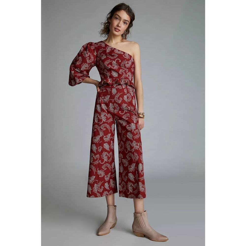NEW Anthropologie by Mare Mare Teresita Pants Set $188 Small One Shoulder Blouse